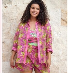 Printfresh Bagheera Salt Air 2 Piece Set Hot Pink Pajama Sleep Set XL